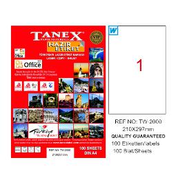 Tanex Laser Etiket 100 YP 210x297 Laser-Copy-Inkjet -TW-2000