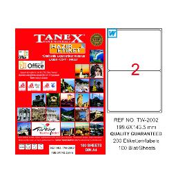 Tanex Laser Etiket 100 YP 199.6x143.5 Laser-Copy-Inkjet TW-2002 -TW-2002