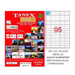 Tanex Laser Etiket 100 YP 30x12 Laser-Copy-Inkjet TW-2095 -TW-2095