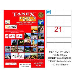 Tanex Laser Etiket 100 YP 70x42.43 Laser-Copy-Inkjet TW-2124 -TW-2124